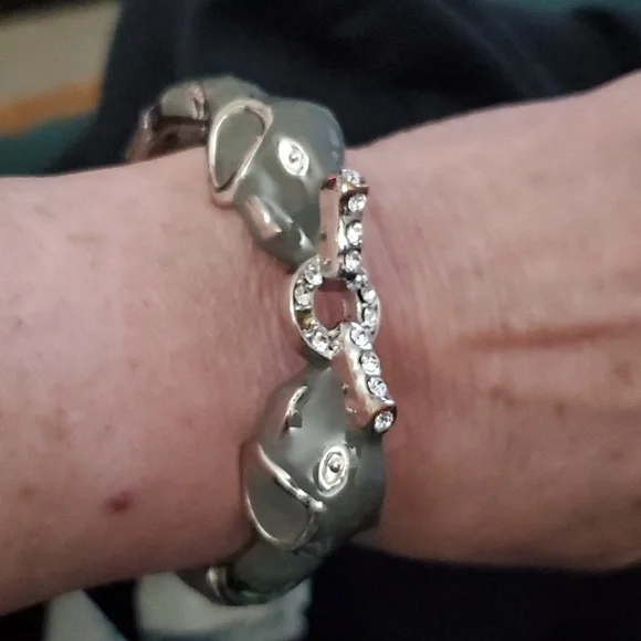 Elephant Rhinestone Bangle - Picture 3 of 3